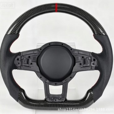 Factory direct supply, suitable for Volkswagen carbon fiber steering wheels, red center cap with hole, compatible with Golf and Magotan models