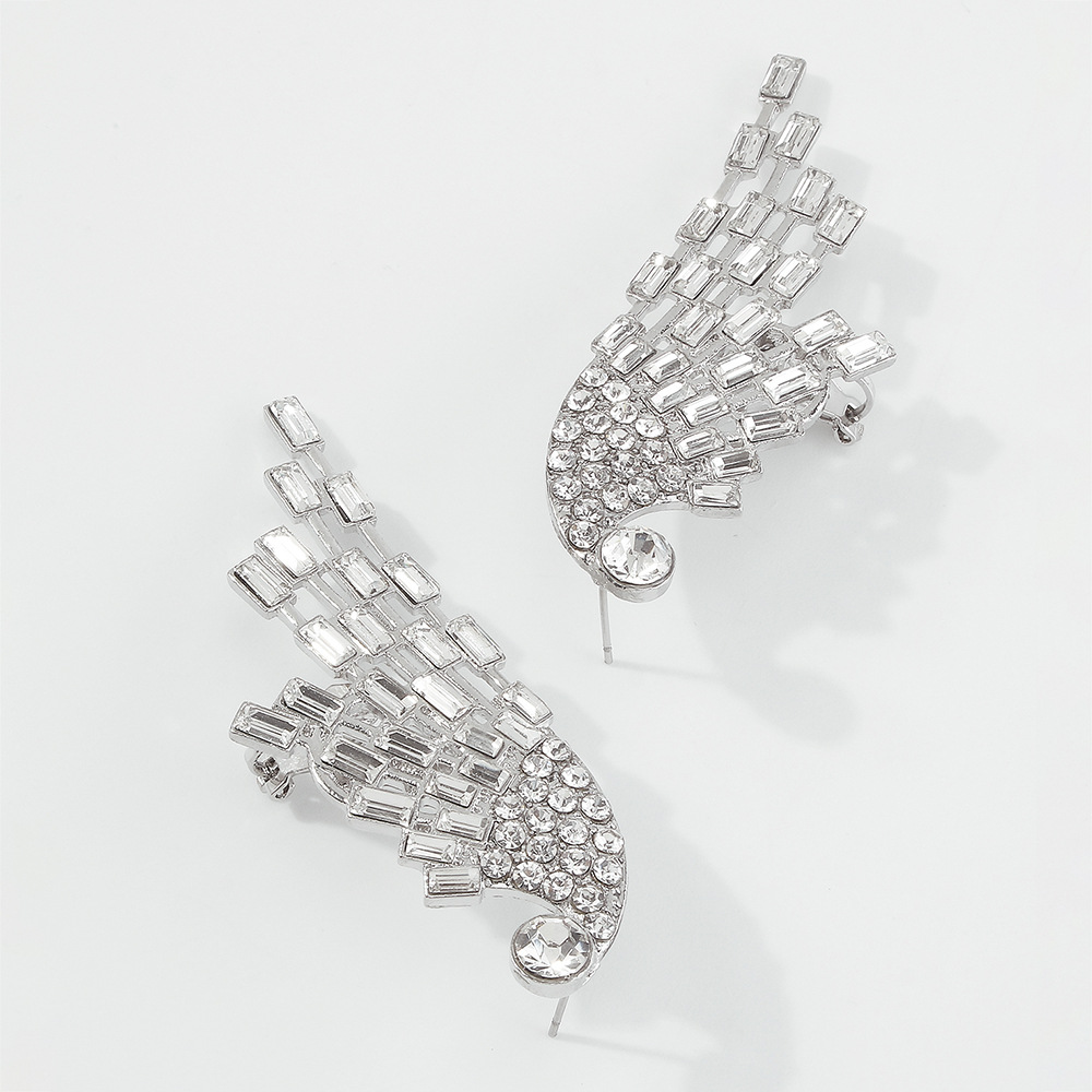 Boucles D&#39;oreilles Rétro Pleines De Diamants Boucles D&#39;oreilles Angel Wings En Gros Nihaojewelry display picture 6