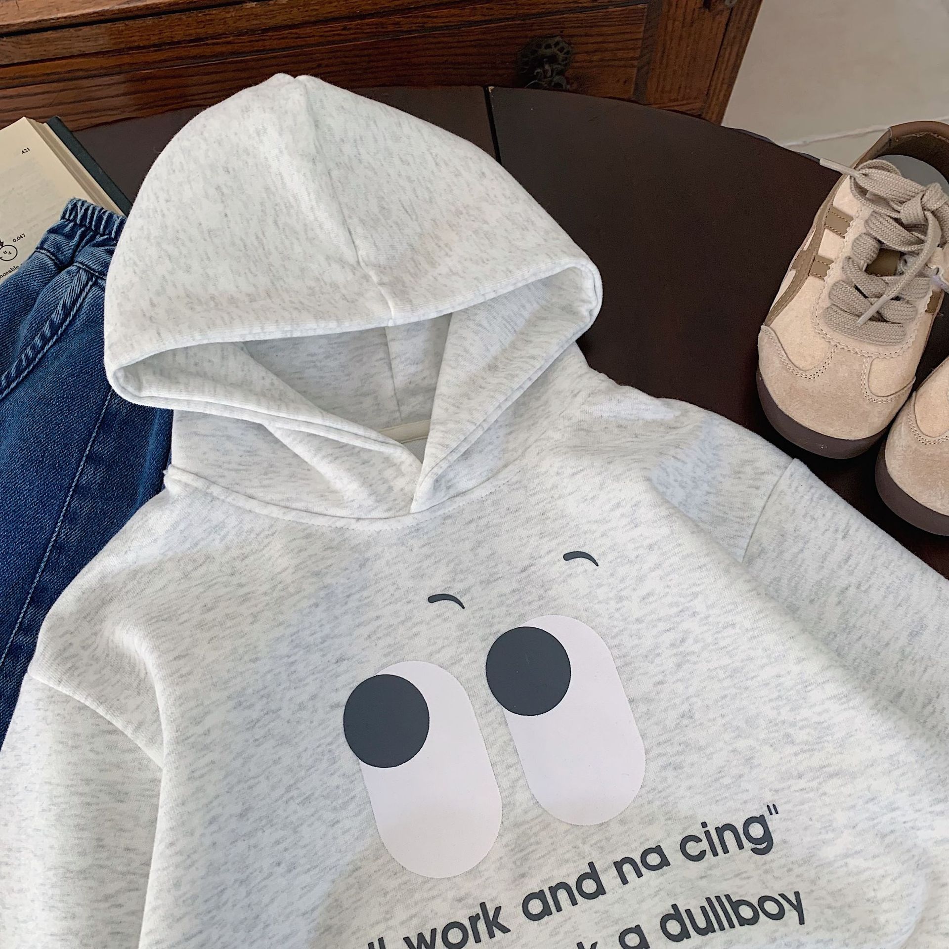 소년 조끼 2024 가을 어린이 세트 후드 풀오버 캐주얼 의류 패션 멋진 한국어 버전의 새로운 한국어 버전