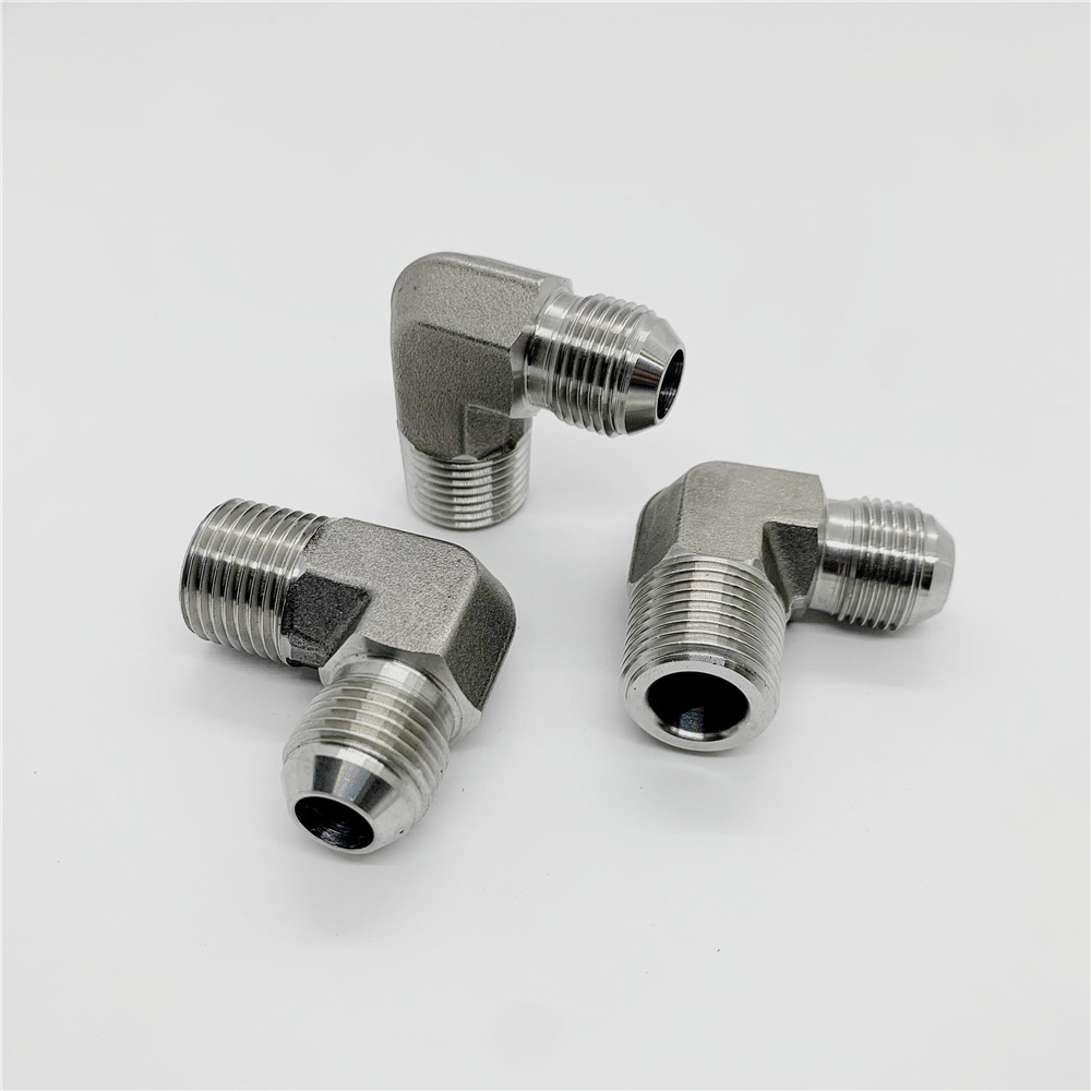 304不锈钢高压油管过渡接头 美制90°弯力古 PT转PH外螺纹弯接头