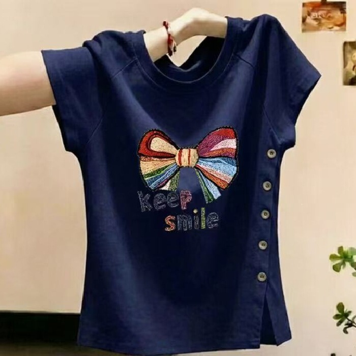 Summer New Large Size Short-Sleeved T-Shirt, Thin Style, 2026 New Fashion Slimming Versatile Half-Sleeved Loose Top Summer New Large Size Short-Sleeved T-Shirt, Thin Style, 2026 New Fashion Slimming Versatile Half-Sleeved Loose Top