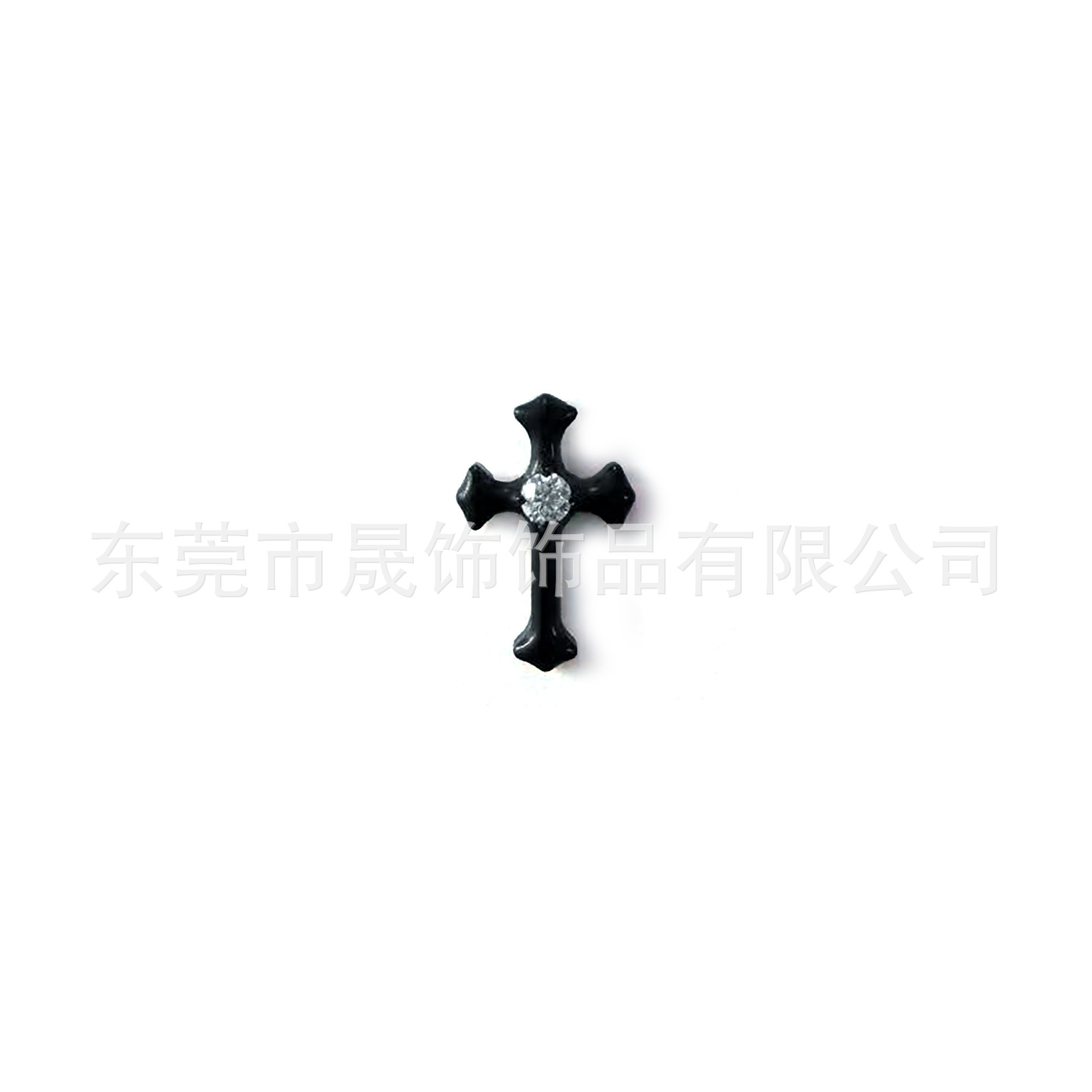 F136 Titanium Ear Stud 朋克 Black Cross Studded Cubic Zirconia Helix Cartilage Stud G23 Implant Grade Titanium 人体 Piercing Jewelry