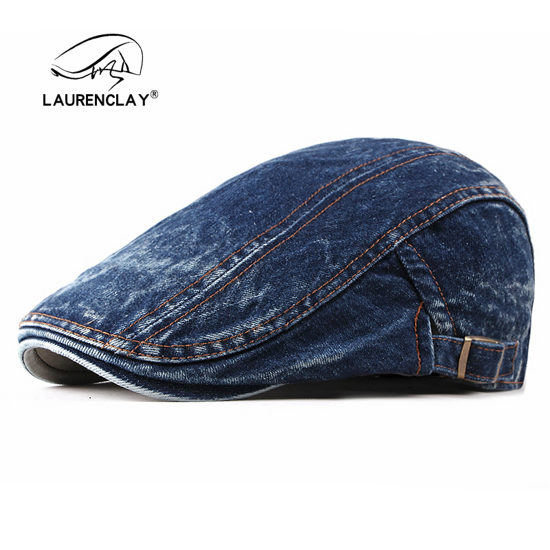 Primavera, verano y otoño nuevo sombrero de mezclilla estilo coreano moda lavada Denim boina hombres más tamaño algodón casquillo mujeres