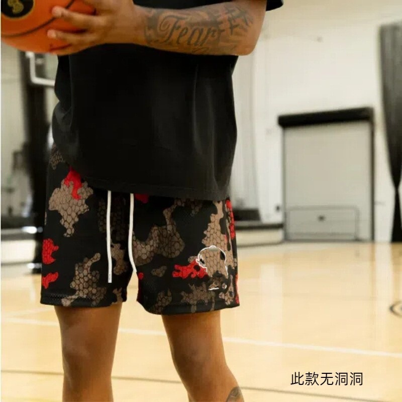 New American-Style Trendy Sports Shorts for Men and Women, Large Size, Running, Basketball, Knee-Length, Summer Mesh Quick-Dry Shorts