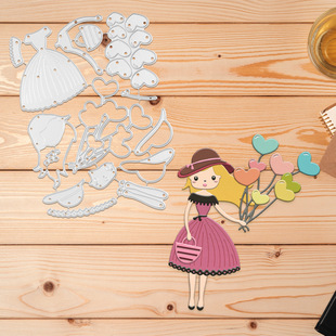 Cartoon Girl Handmade Paper Art Creative Carbon Steel Knife Mold Scrapbook Handbook Accessories Pattern Embossing Knife Mold Wholesale
