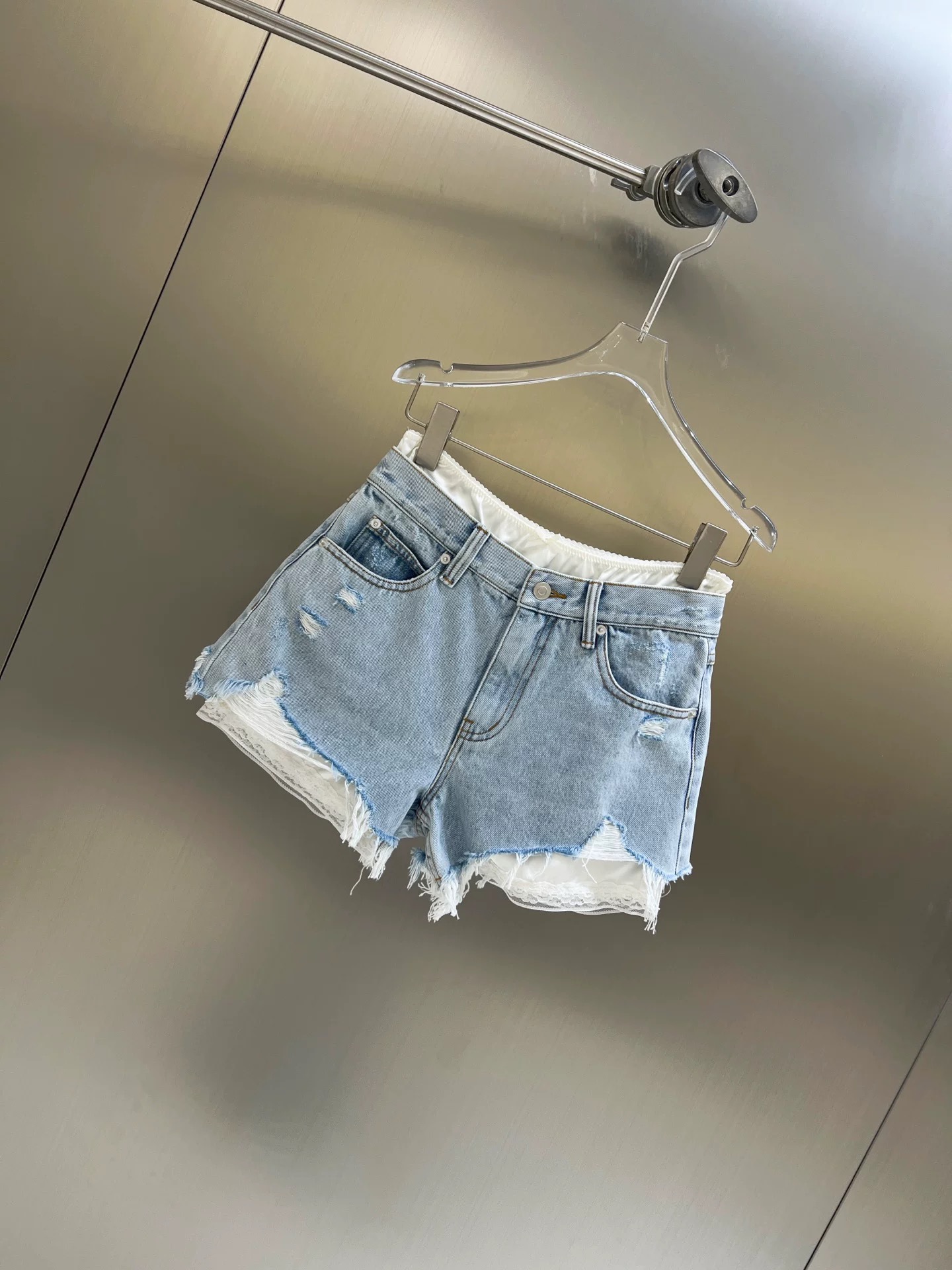 25 pantalones cortos de mezclilla rasgados irregulares retro mujeres verano estilo fino chica caliente cintura alta borde de encaje pantalones cortos de pierna ancha image 6
