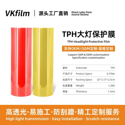 Car Headlight Protective Film Tph Car Light Color-Changing Film Anti-Scratch High-Transparency Tail Light Film Wholesale Anti-Scratch and Wear-Resistant