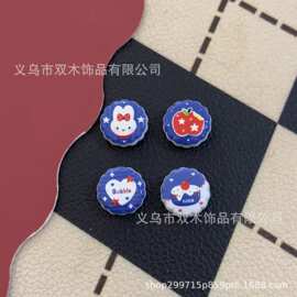 印花浮雕苹果蛋糕小兔圆饼干串珠 diy咕笔手机链车挂钥匙扣配件