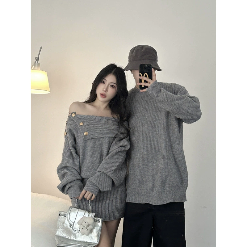 Свитер для пары 2024 осенью и зимой сладкий ветер