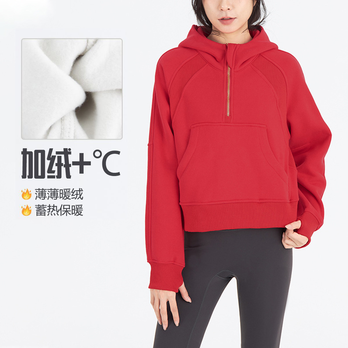 2025 medio cremallera alta camisa de cuello alto para mujeres otoño y invierno nueva ropa exterior calentadora de lana gruesa chaqueta deportiva