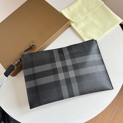 Bクロスボーダーホーム新しいメンズクラッチバッグ大容量ビジネスカジュアルハンドバッグクラッチバッグメンズスモークグリッド