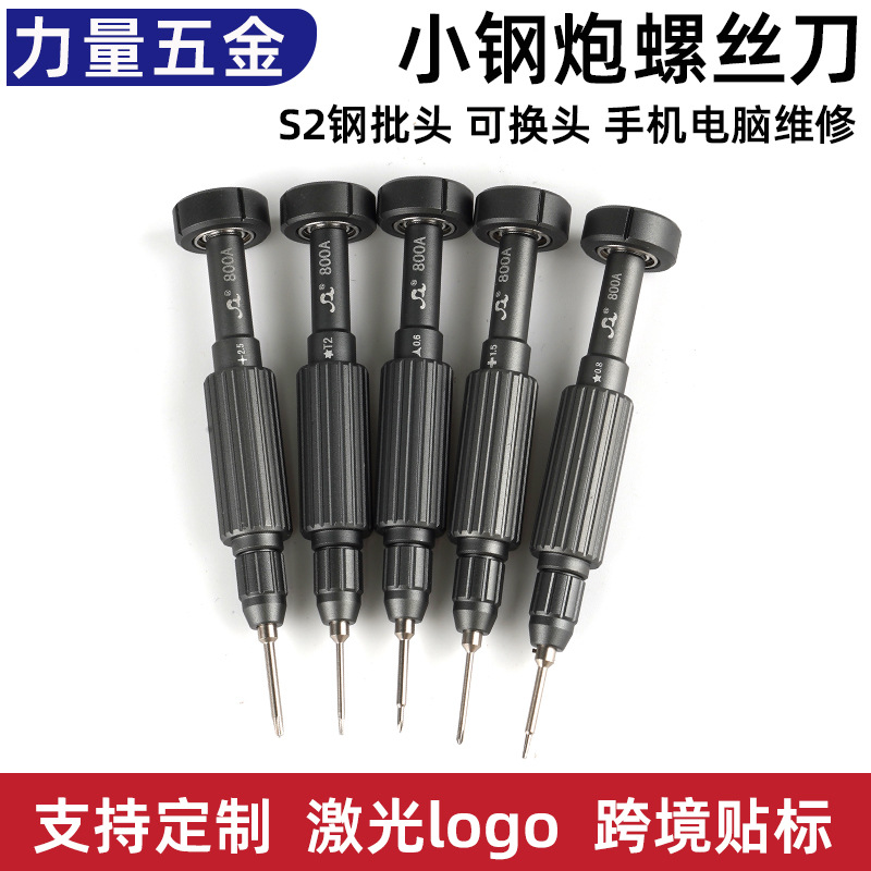 Interchangeable Head Mini Screwdriver for Phone Repair, Magnetic Tool for Disassembling Apple and Android Devices, Small Phillips and Triangle Precision S2