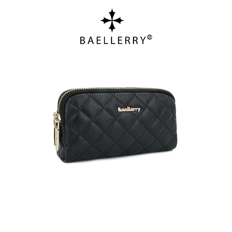 Baellerry new ladies long clutch cross-border quilted rhombus double zipper purse wholesale