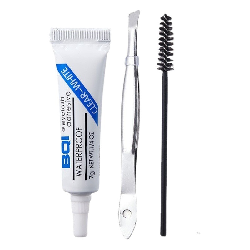 Juego de herramientas de cuatro piezas de pestañas postizas BQI pegamento hermoso injerto de pestañas conjunto de herramientas auxiliares de pestañas para principiantes pegamento de lanzamiento diario