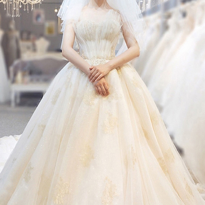 Vestido de Novia 2025, Nuevo Estilo Elegante, Tirantes Espagueti, Cola Larga, Estilo Bosque, Súper Romántico, Simple, Delgado