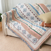 5YA1新ins粉色系沙发巾全盖挂毯咖啡甜品店装饰沙发毯地毯飘窗毯