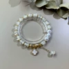 White four-leaf clover pearl popping bracelet #SZ602