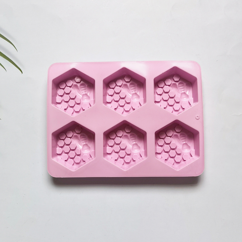 6 jabon de abeja 90 molde de silicona pastel helado pudín postre molde de jabón para utensilios