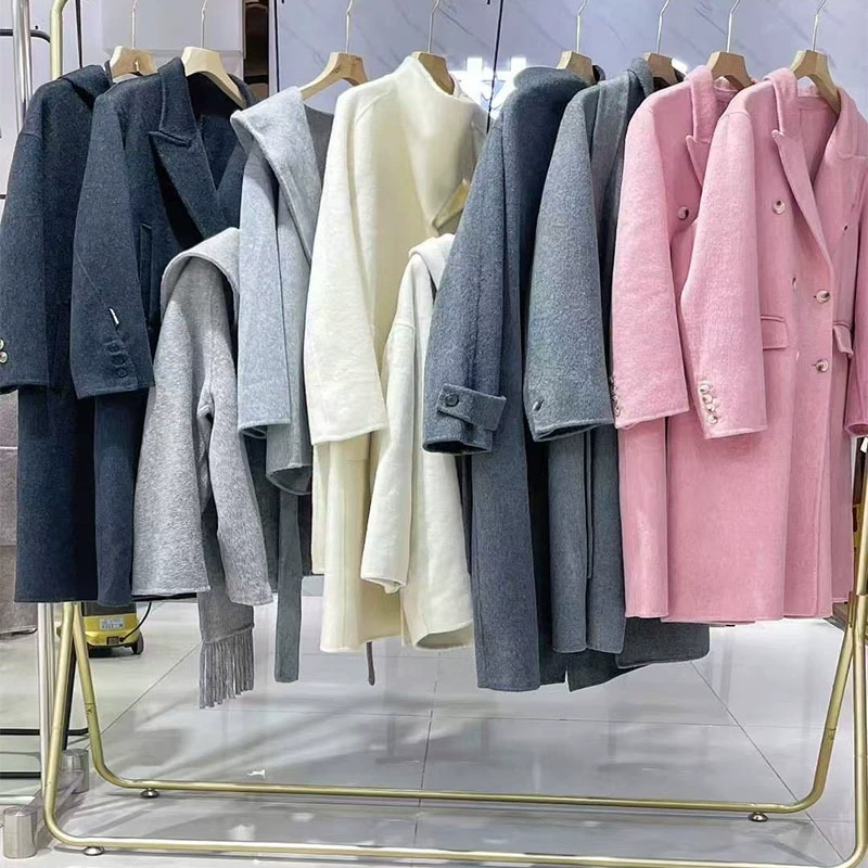 Marino Hu 25 Плюшевое двустороннее кашемировое пальто для женщин, осенне-зимняя верхняя одежда средней длины, распродажа брендовых скидок.