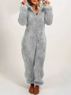 G 11453 Fleece Hooded Jumpsuit �Bñ�B�w˯�� ���R�d�W���羳��