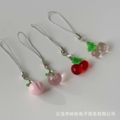 嶺鈦原清新水果手機繩可口櫻桃蘋果桃子 百搭畫冊咕本鏈ins風掛飾