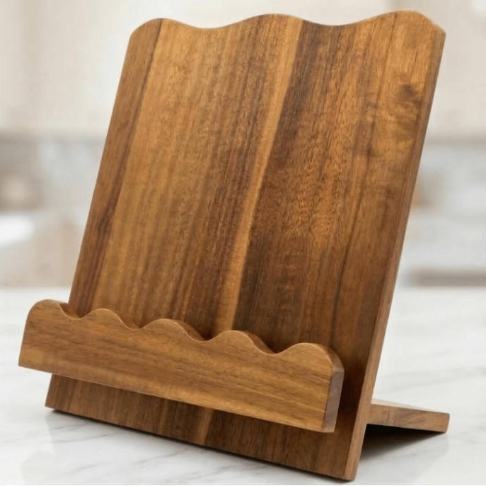 Solid Wood Recipe Stand for Home Kitchen Countertops, Recipe Learning Stand, Hotel Restaurant Menu Display Stand, Adjustable Stand