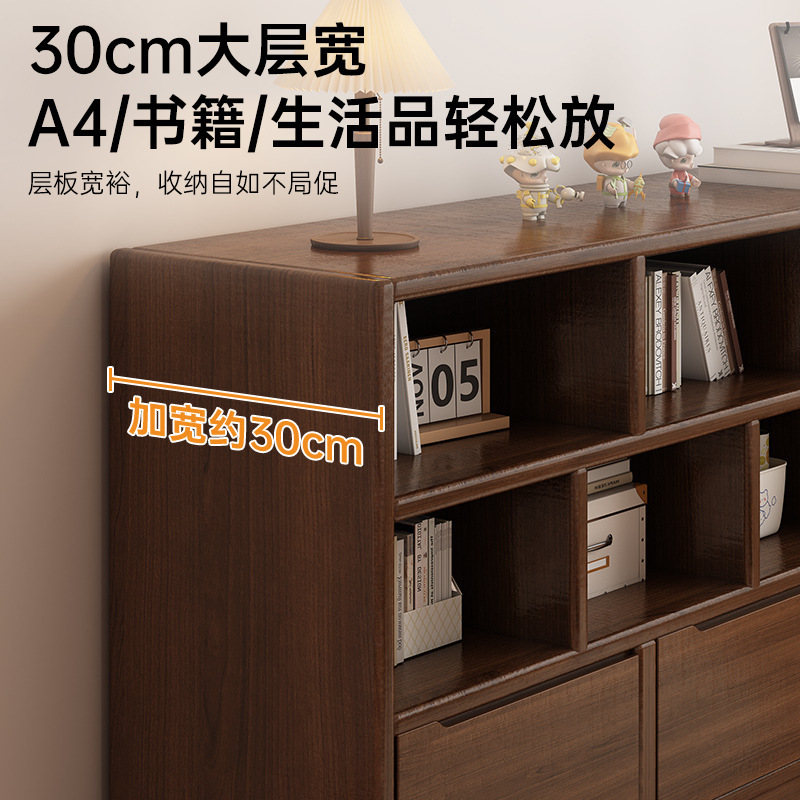 实木书柜落地置物柜一体靠墙格子柜家用卧室收纳柜床边隔断置物柜|undefined