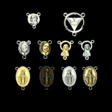 速卖通货源 金属徽章吊坠挂件饰品配件项链合金复古三角牌链接器