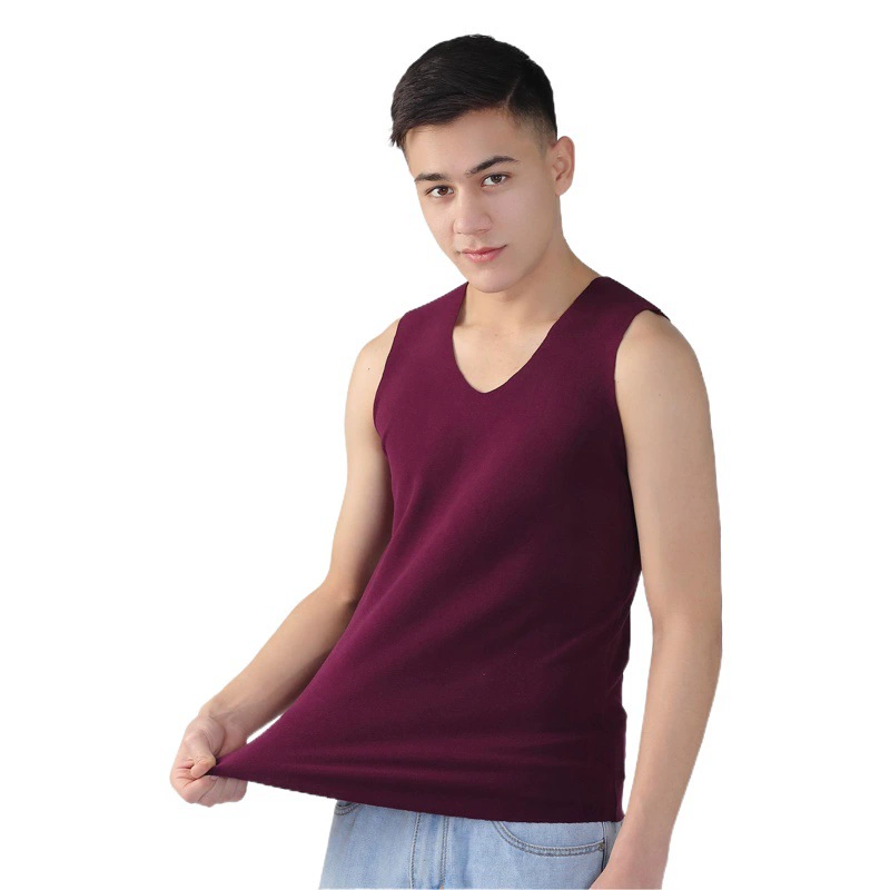 Мужской осенне-зимний новый бархатный двухсторонний бархатный теплый жилет очень большого размера с круглым вырезом