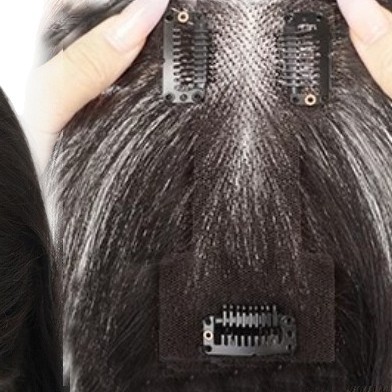 Cabello verdadero de ocho caracteres peluca de frisa para mujeres rellenar el cabello de la parte superior del cabello esponjoso cubrir el cabello blanco de la parte superior del cabello natural pelucas ligeras