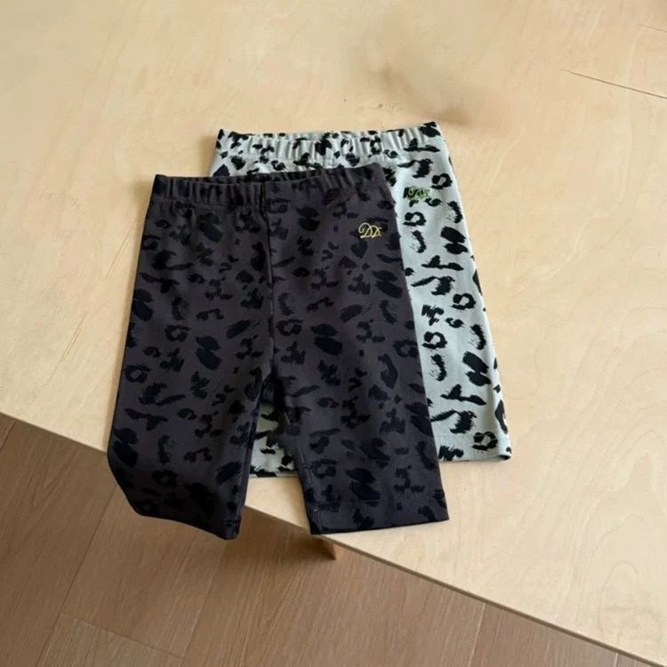 Girls' Summer Thin Pants, Children's Cycling Shorts, New Leopard Print Baby Shorts, Boys' Fashion Shorts 0069A120