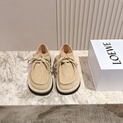 千元级别！老钱风罗家真皮厚底乐福鞋男女情侣款小皮鞋系带休闲鞋