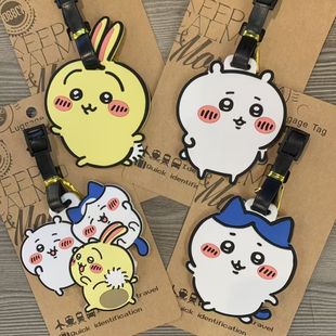 Anime Cartoon Cute Jiikawa Xiaoba Usachi Luggage Tag Pvc Portable Travel Boarding Luggage Bag Pendant