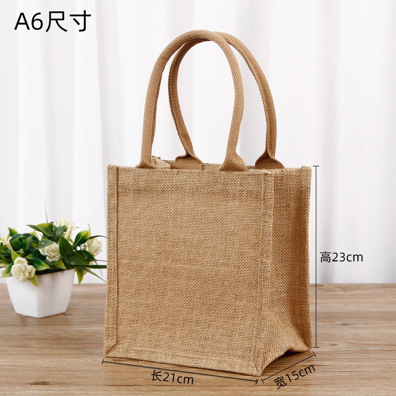 Bolsa de lino sin impresión de yute bolsa de compras buena bolsa de lino regalo bolsa de lino en blanco hacer bolsa de lino ecológica