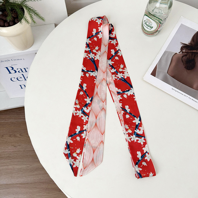 Pequeña bufandas de seda para mujeres 2025 nueva moda francesa temperamento correa de cabello coreana decoración universal bufandas correa de cintura