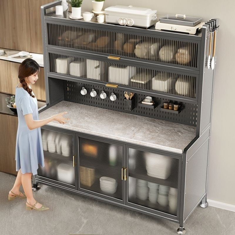 Slate Countertop Kitchen Storage Rack Floor-Standing Multi-Layer Microwave Oven Storage Rack Multi-Functional Dining Side Storage Cabinet Slate Countertop Kitchen Storage Rack Floor-Standing Multi-Layer Microwave Oven Storage Rack Multi-Functional Dining Side Storage Cabinet