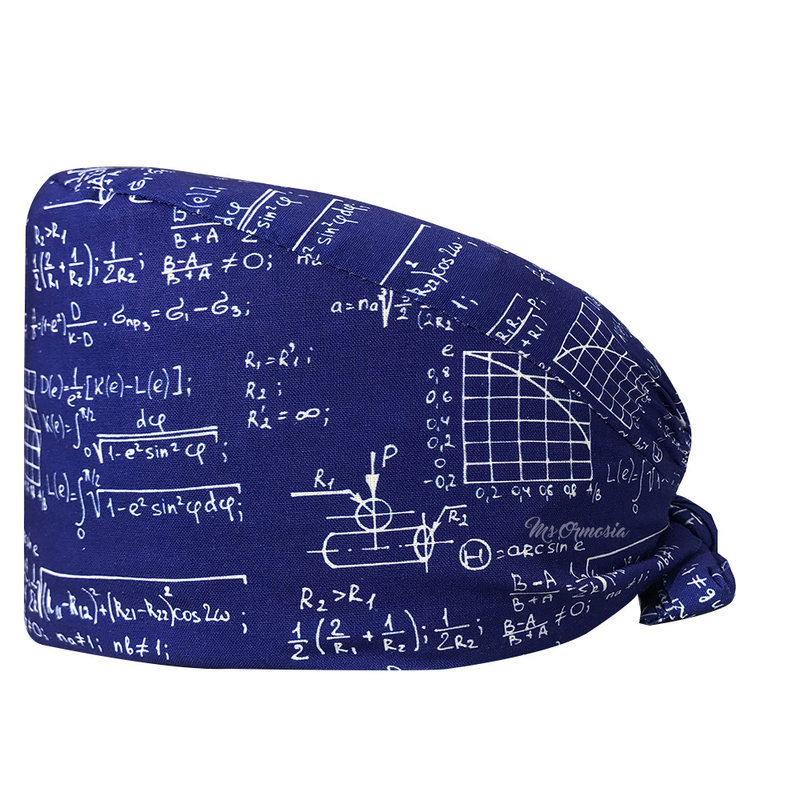 El algodón puro de las mujeres impresas europeas y americanas del sombrero de la enfermera de ICU con la toalla del sudor gorra quirúrgica del comercio exterior tapa de la cabeza del bolso entrega transfronteriza