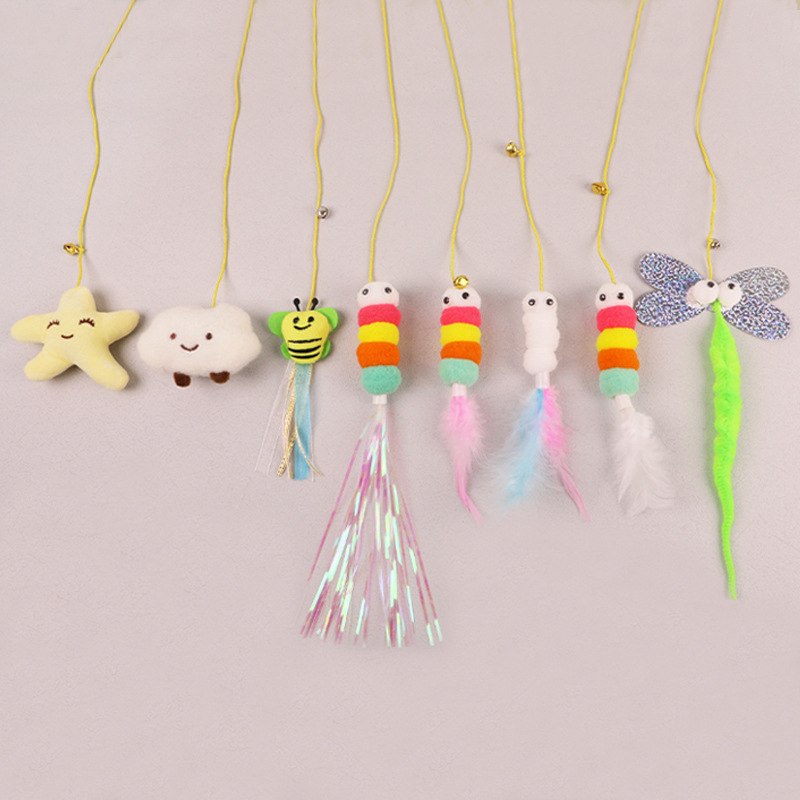 New hanging cat teasing stick retractable hanging door elastic rope feather self-hi boredom artifact explosions funny cat toys New hanging cat teasing stick retractable hanging door elastic rope feather self-hi boredom artifact explosions funny cat toys
