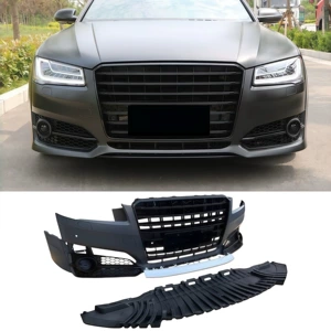 14-17 models suitable for Audi A8, modified to S8 style, with a sporty front bumper and a larger front grille