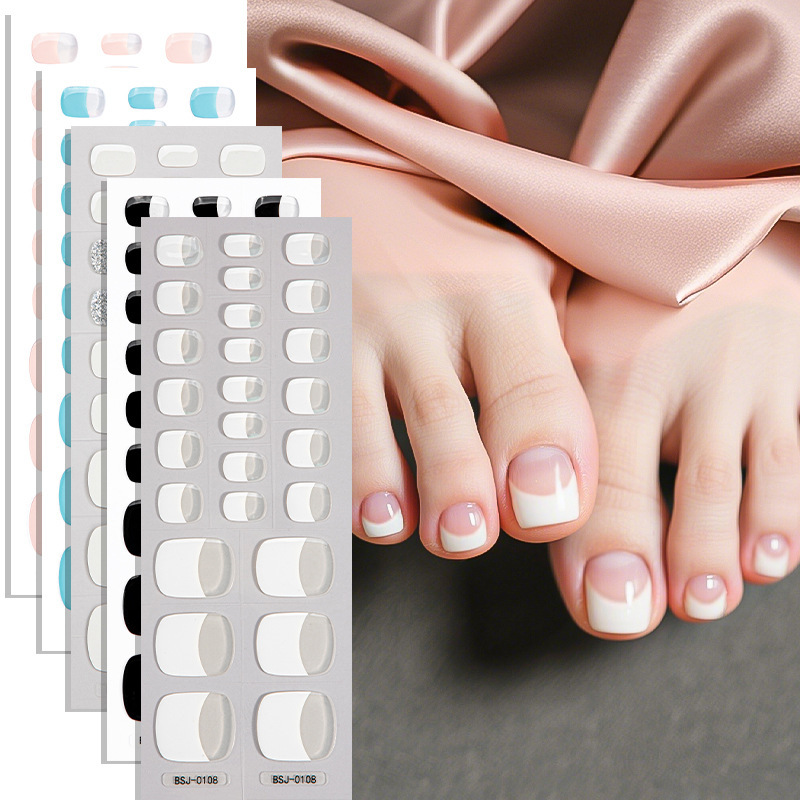Zhengxiang French Solid Color Semi-cured Gel Foot Nail Paste Semi-baked Nail Polish Toe Whitening Gel Nail Paste Zhengxiang French Solid Color Semi-cured Gel Foot Nail Paste Semi-baked Nail Polish Toe Whitening Gel Nail Paste