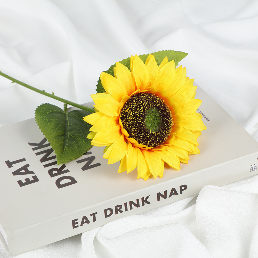 Girasoles flores falsas europeas sol único estilo pastoral accesorios de fotografía de boda flores secas