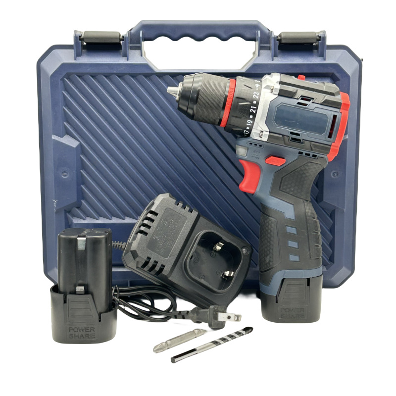 Venta al por mayor sin escobillas taladro recargable pequeña pistola de acero batería de litio gran par impacto taladro de mano destornillador eléctrico