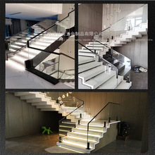 铝合金不锈钢楼梯玻璃扶手栏杆边框卡槽家用别墅室内阳台护栏配件