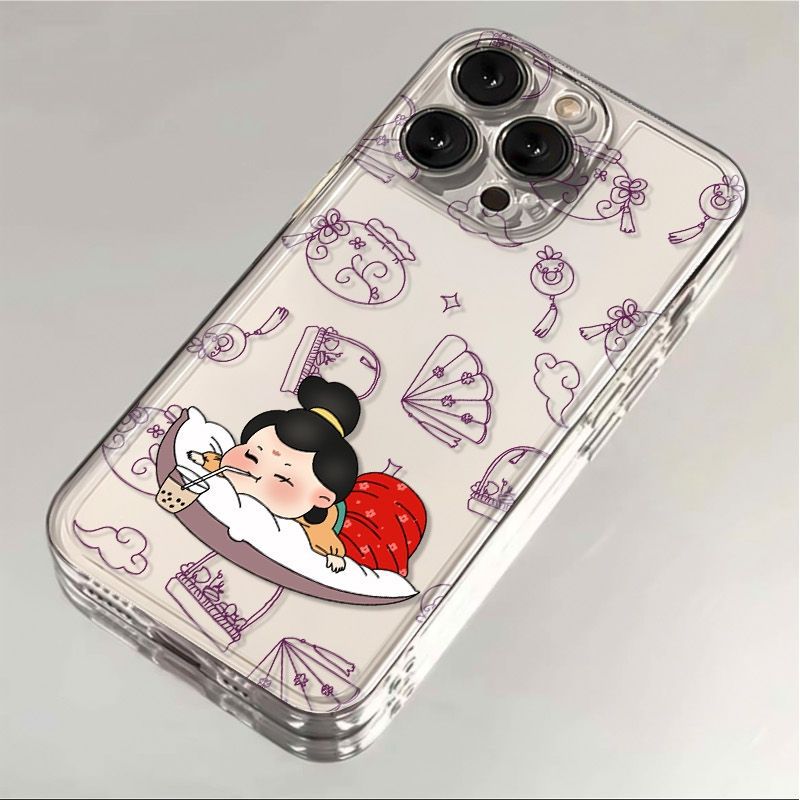 Protective Phone Case For IPhone 16 15 14 13 12 11 Pro Promax Plus Milk Tea Girl Apple 16 Fashion 14 All Inclusive 13 Anti-drop 12_voghion.com