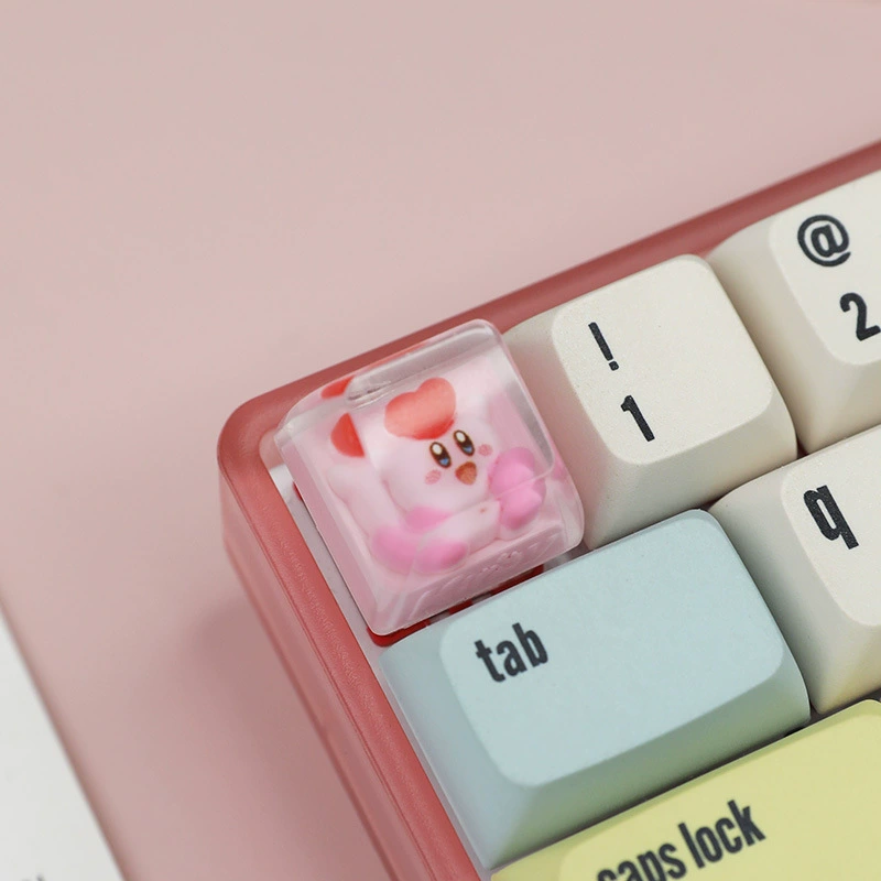Индивидуальный прозрачный смоляный капающий колпачок Kirby, транслюцентный, одиночный для механической клавиатуры, перекрестный стержень, по высоте