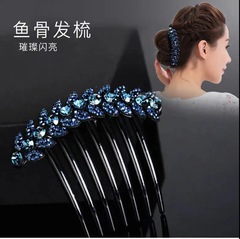 Korean New Seven-Tooth Insert Comb Fashion Full Diamond Acrylic Insert Comb Hairpin Hair Decor Hair Clip Hairpin