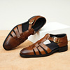 Retro fashionable summer breathable footwear for leather shoes, shoe bag, sandals, genuine leather