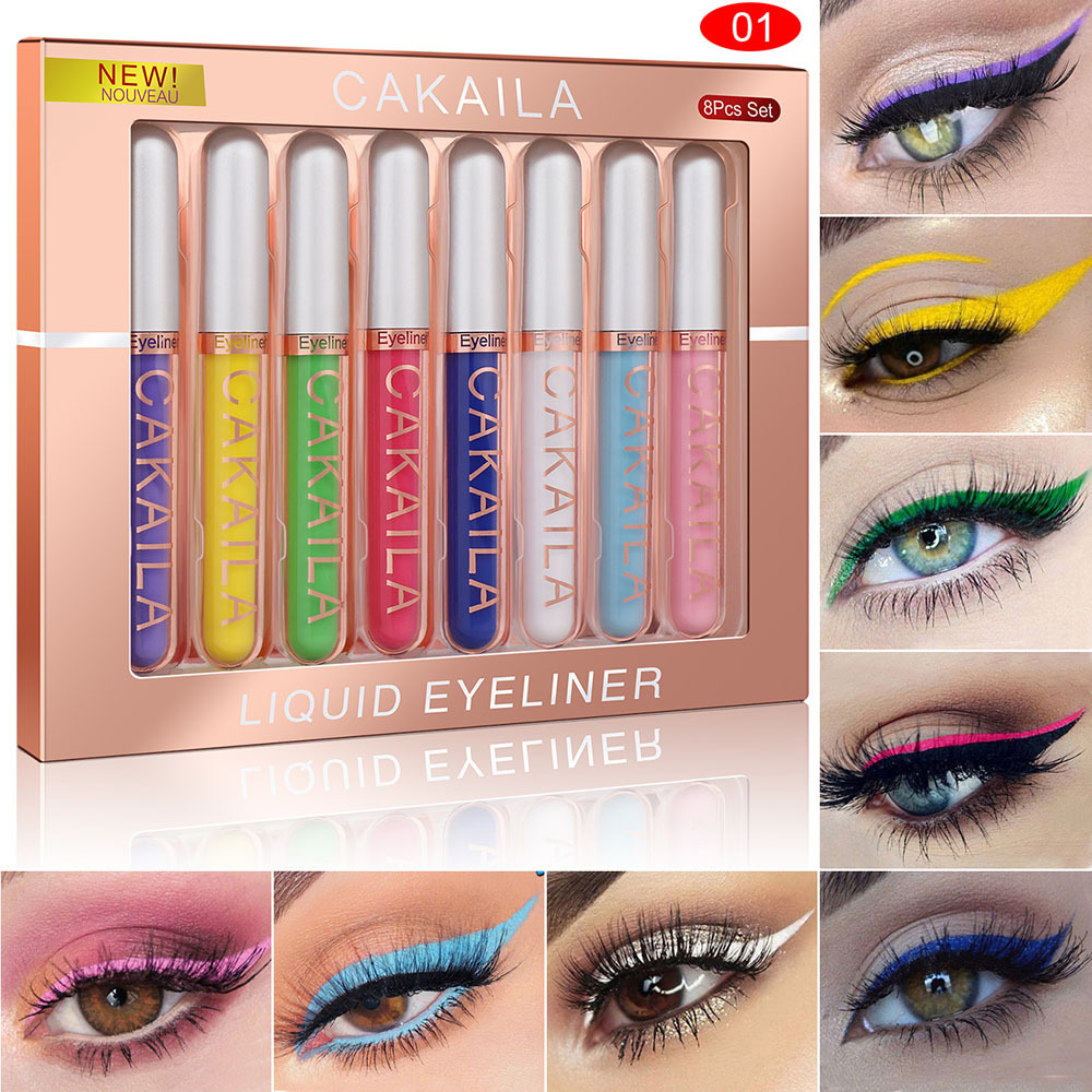 CAKAILA 8 color matte glitter powder col...