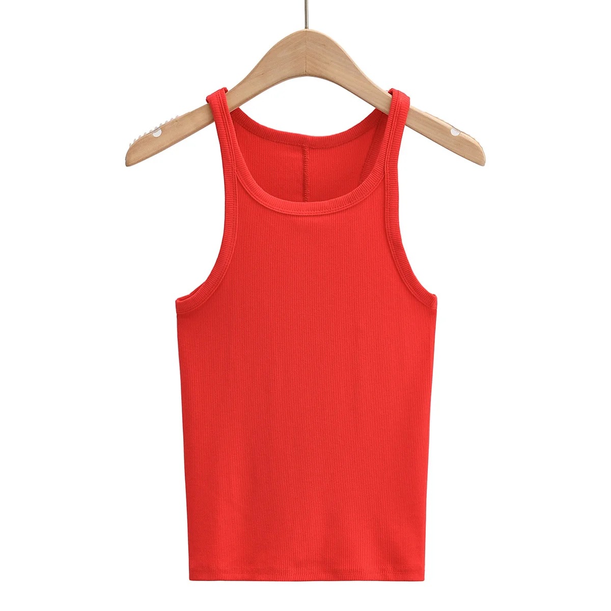 new summer round neck threaded tight-fitting thinner narrow-shoulder vest NSAC57491