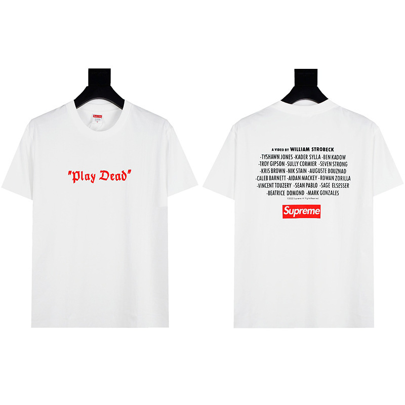 ヘビーウェイトクロスボーダー アメリカンファッション Supreme レタープリント Tシャツ BOX ラウンドネック 半袖 メンズ レディース ゆったり カジュアル Tシャツ 男女兼用|undefined